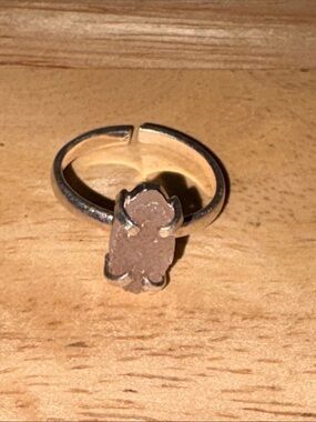 Silver Plated Ring with Raw Druzy Stone